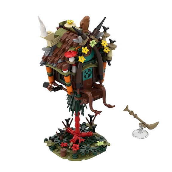 349PCS Baba Yaga Magical Witch House Building Bricks Kit Fantasy Fairy Tale Cottage MOC Assembly Model Desktop Decoration Toy