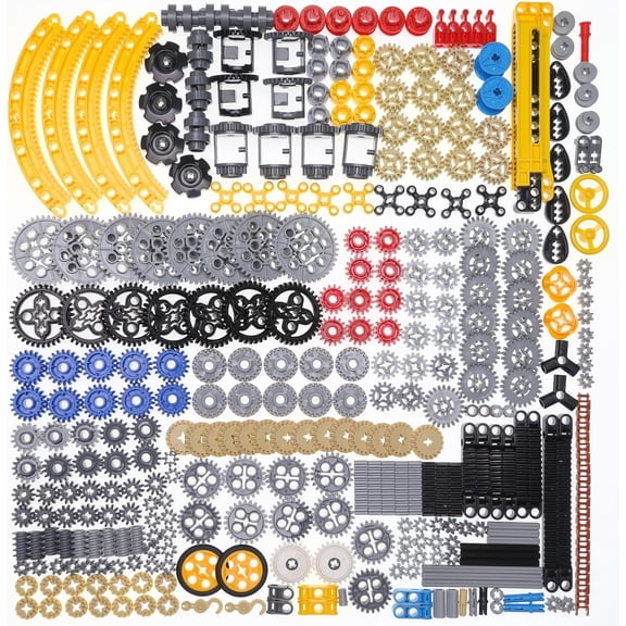 349PCS Technic Pins and Axles Sets, Liftarm-Pins-Axles-Connectors, Parts with Gear Set, Compatible with Major Brand