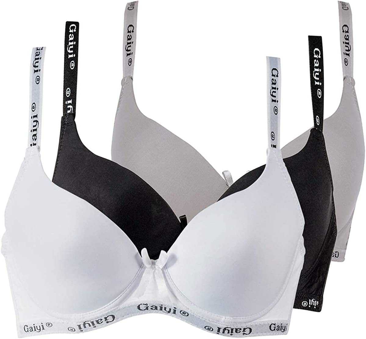3Pack bras for women Underwire Push Up Bra Pack, Padded Contour Everyday  Bras A-38B 