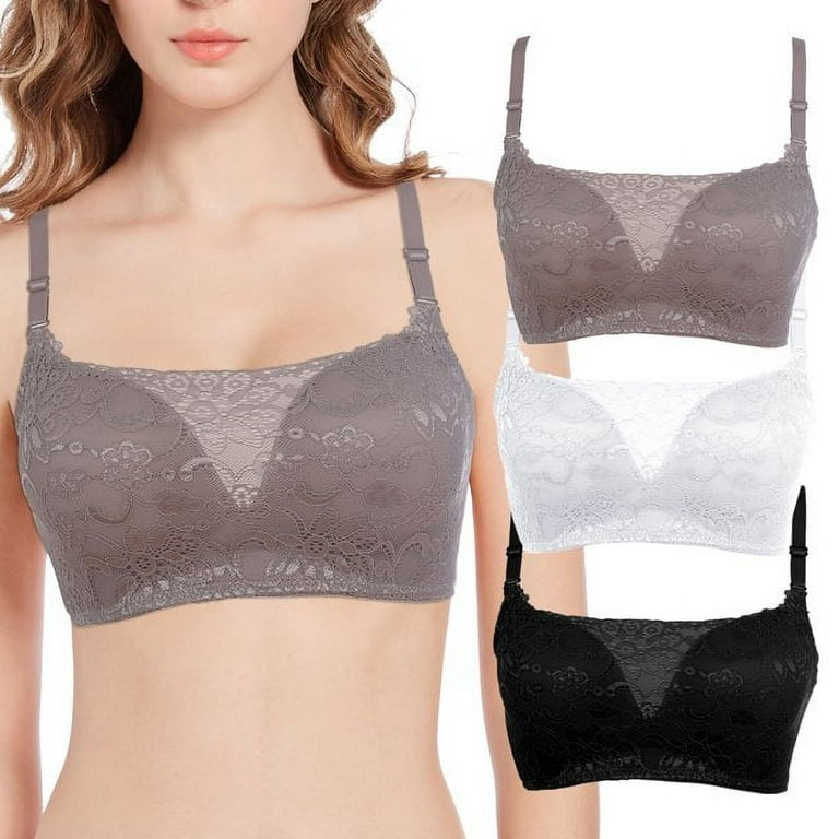 34C Bras for Womenn 3 Pack Lace Bralette Padded Contour Everyday