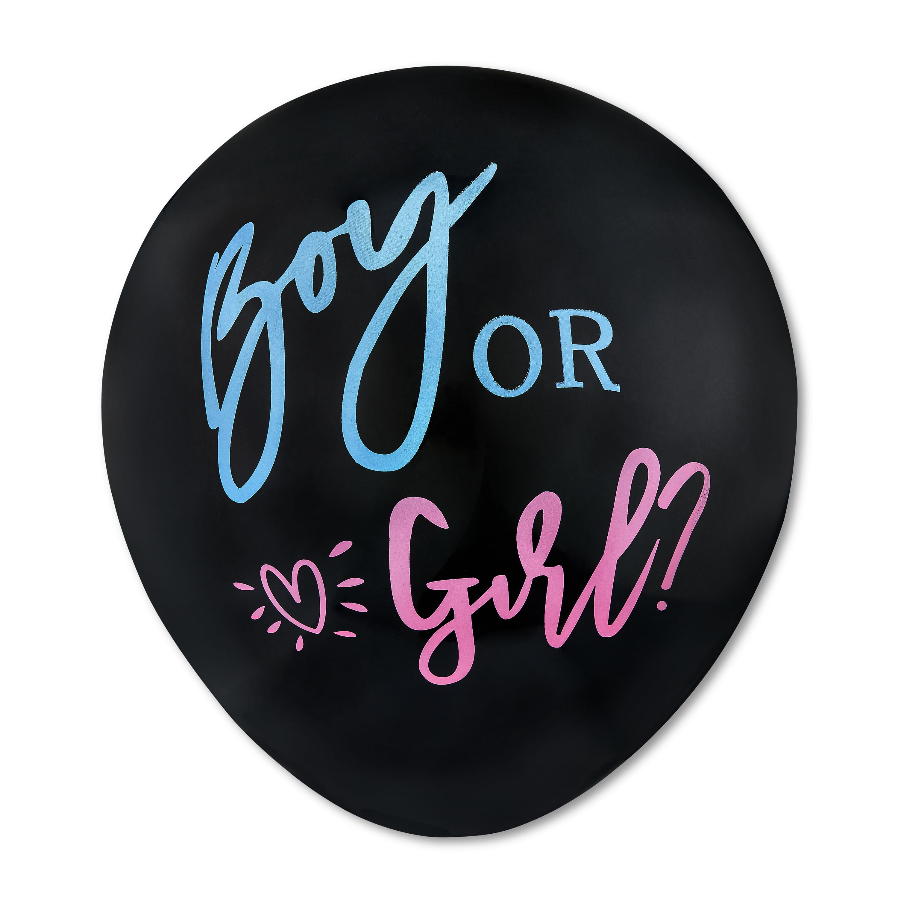 34" Boy or Girl Gender Reveal Black Latex Balloon with Blue or Pink Confetti, by Way To Celebrate