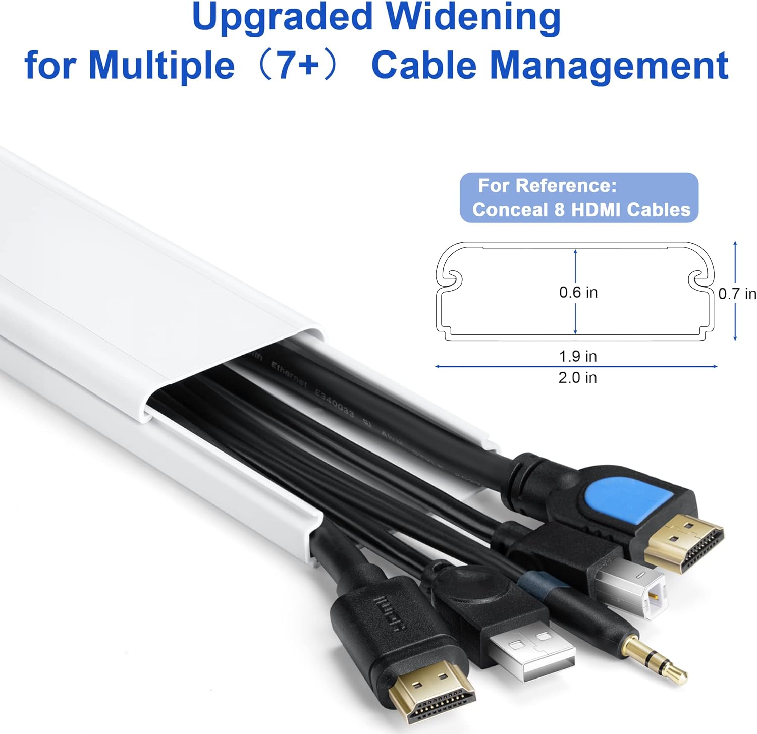 34In Tv Cord Hider For Wall Mounted Tv, Large Cord Cover Wall, Cable