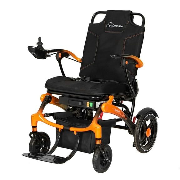 34Lb Carbon Fiber Lightweight Electric wheelchairs for Travel,15 Miles Long Travel Range Wheelchair,Brushless Motor All Terrain Power Wheelchair,Single Battery