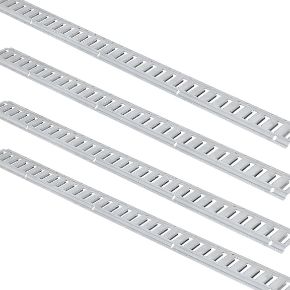 34PCS 5FT E-Track Rail Kit - 8 Steel Rails, 2 Single Slots, 8 O Rings, 8 D-Ring Tie-Offs, 8 End Caps - Cargo & Motorcycle Tie Down Straps Accessories - Secure Transport
