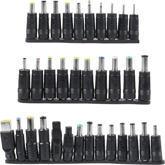 34PCS DC Connectors Plug Kit Universal DC Plug Connectors 5.5mmx2.1mm Connectors for Laptop