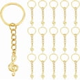 thumbnail image 1 of 34Pcs Alloy Musical Note Keychains Metal Key Chain with Iron Findings Golden Small Music Charm Keyring for Music Teacher Student Graduation Gifts for DIY, 1 of 7