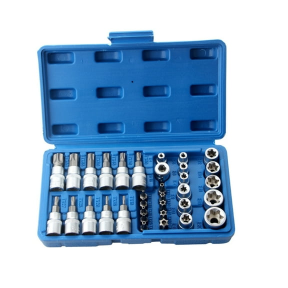 34Pieces 3/8" Drive Socket Bit Set Handheld Tool Ratchet Socket Set for Car Home