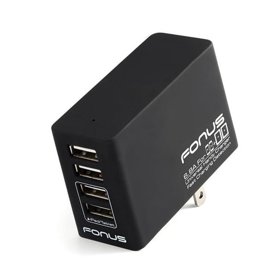 34W 6.8 Amp 4-Port Rapid USB Home Wall AC Charger Compatible With iPad Pro 9.7 12.9 10.5, Mini 4 3 2, Air 2