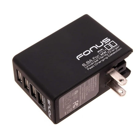 34W Home Charger for TCL 30 XE 5G, 20 XE, V 5G, A30 (A3), 4X 5G - 4-Port USB 6.8A Wall AC Plug Power Compatible With TCL 30 XE 5G, 20 XE, V 5G, A30 (A3), 4X 5G