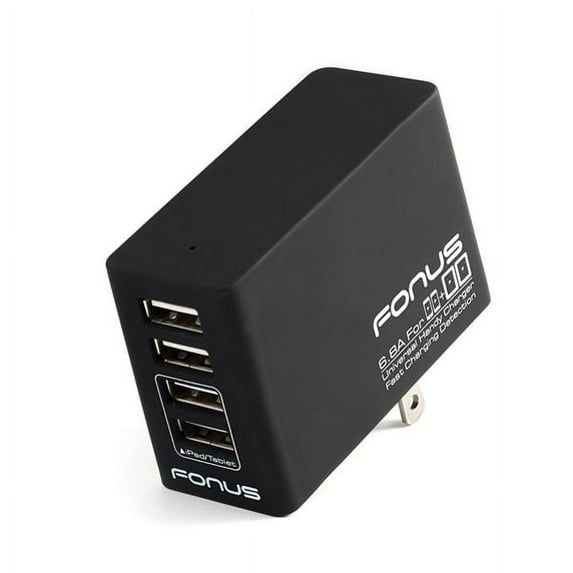 34W Home Charger for Samsung Galaxy A51/A50/A20/A10e/A01 - 4-Port USB 6.8A Wall AC Plug Power Adapter Rapid Travel Folding Prongs