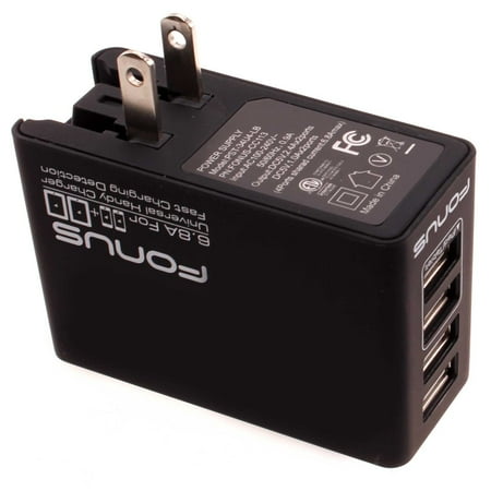 34W Home Charger for Samsung Galaxy A55 5G/A35 5G - 4-Port USB 6.8A Wall AC Plug Power