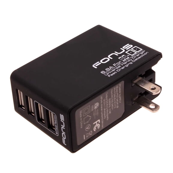 34W Home Charger for TCL 4X 5G, 40 X 5G/NxtPaper - 4-Port USB 6.8A Wall AC Plug Power