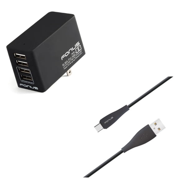 34W Home Charger w Type-C 10ft USB Cable L9Q for RED Hydrogen One - Samsung Galaxy Tab S3 9.7 S9 Plus, S8+ S8, S10e S10 Plus active 5G Note 9 8 A9 A50 - Sonim XP8 XP3 - Sony Xperia XZs XZ3 XZ1