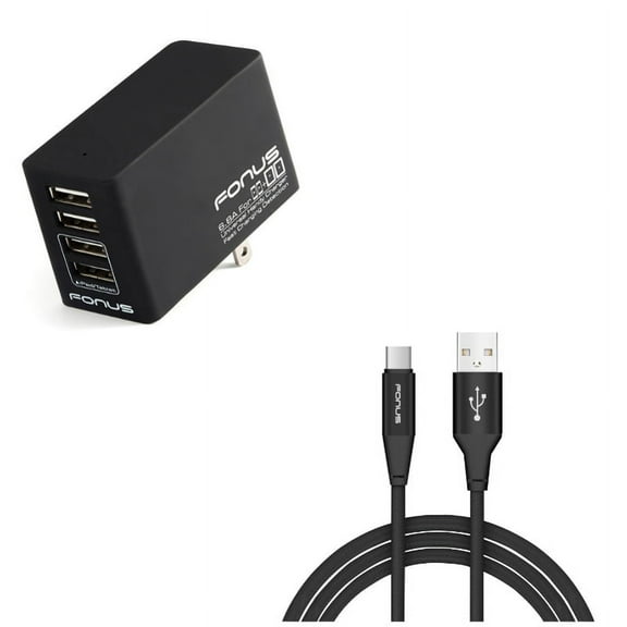 34W Home Charger w Type-C 6ft USB Cable Q1D for Lenovo Moto Tab (10.1) - LG G5, V20, G6, V30 V40 ThinQ, V35 ThinQ, Q7 Plus, G Pad X II 10.1, V50 ThinQ 5G, Stylo 4 Plus, Google Nexus 5X