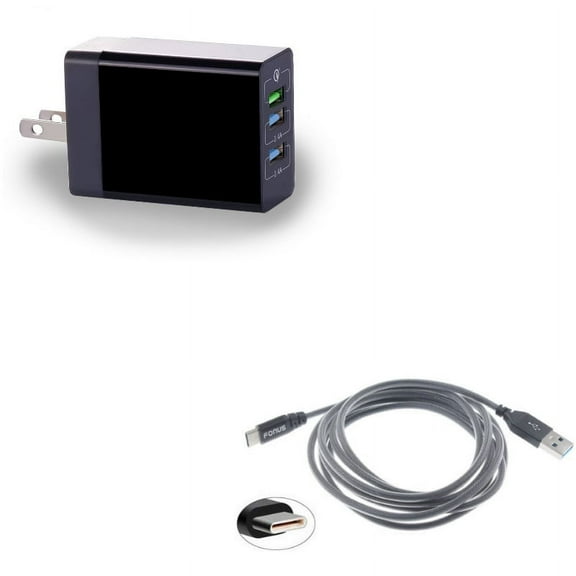 34W Home Charger w Type-C 6ft USB Cable Q9J for BLU G9, Vivo XI Plus 5 - CAT S61 S48c - Coolpad Legacy - Essential Phone (PH-1) - Google Pixel XL 3a XL 3 XL 2 XL Slate 12.3 - HTC Bolt, U11, 10