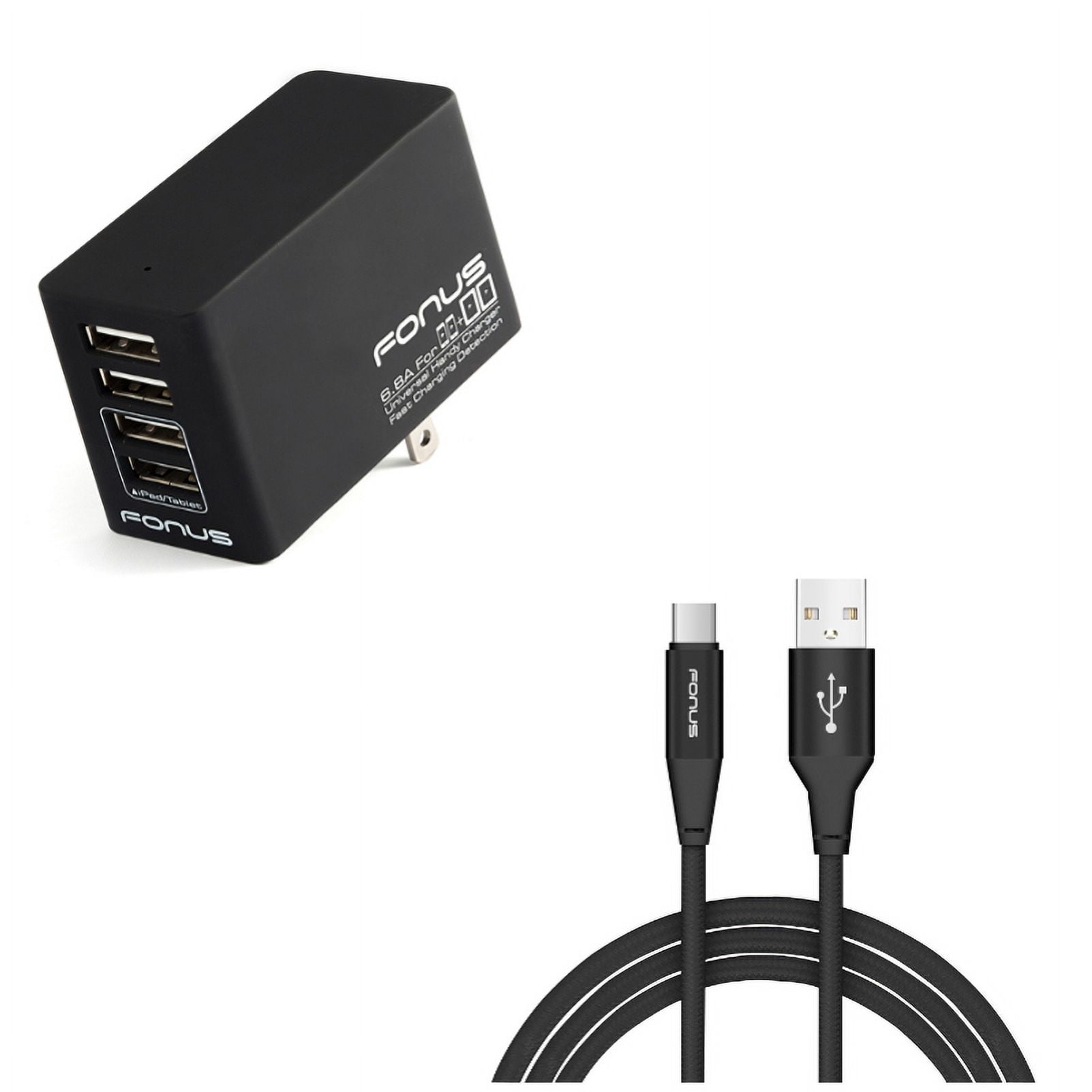 34W Home Charger w Type-C 6ft USB Cable Y1V for Motorola Moto G7 Power Play G6 - Nokia 3.1, 7.1, 8, Plus - OnePlus 5T, 6, 6T, 7 Pro - Razer Phone 2 - RED Hydrogen One