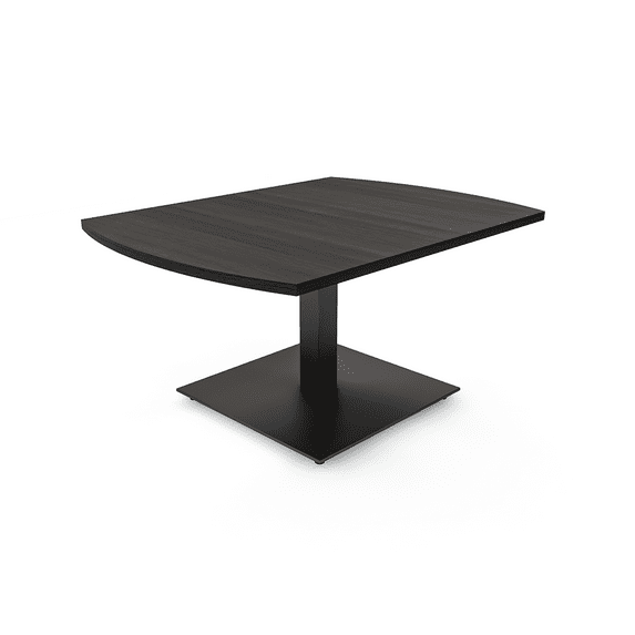34X45 Small Arc Rectangle Shaped Coffee Table With Square Metal Base