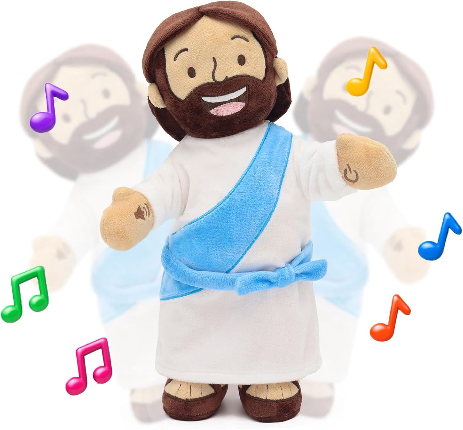 34cm/ 13.4in Musical Jesus Plush Doll With Gentle Dancing Motion, Christian Religious Stuffed Toy, Soft Jesus Figure That Moves With Praise Music, Inspirational Faith Based Gift For Kids & Adults