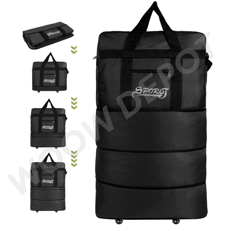 WOOW DEPOT 34in Expandable Suitcase, Foldable Rolling Luggage