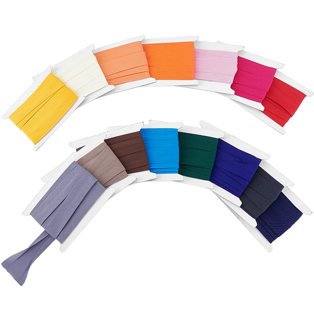 34m Double Fold Bias Tape Cotton Bias Binding Tape 15 Colors Seam Binding for Crafts Continuous Bulk Bias Tape for Sewing Quilting