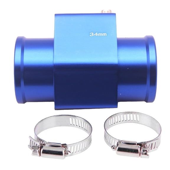 34mm Hose Attachment Adapter Connector for Water Coolant Temperature Sensor - Includes Hose Clamps