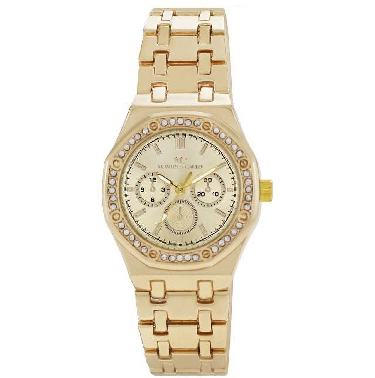 34mm Montres Carlo Fashion Modern Stones Dial Luxury Women Dress Bracelet  Watch (Gold) - Walmart.com