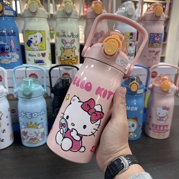 34oz/40oz Kuromi CNMR KT Cat Cartoon Insulated Flask Stainless Steel 304 Water Bottle with Straw High Appearance Level Portable Water Cup Drinking Bottle