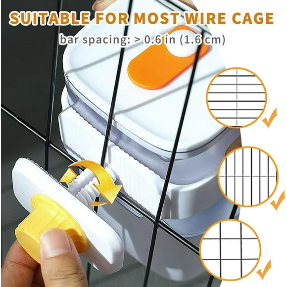 34oz Automatic Rabbit Feeder for Cages - Hanging Auto Bunny Food Bowl Dispenser for Small Pets