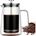 thumbnail image 1 of 34oz European French Press Coffee Maker, High-Heat Borosilicate Glass & Stainless Steel Coffee Press,Cold Brew Cafeteras Teapot for Home, Office-dh, 1 of 8