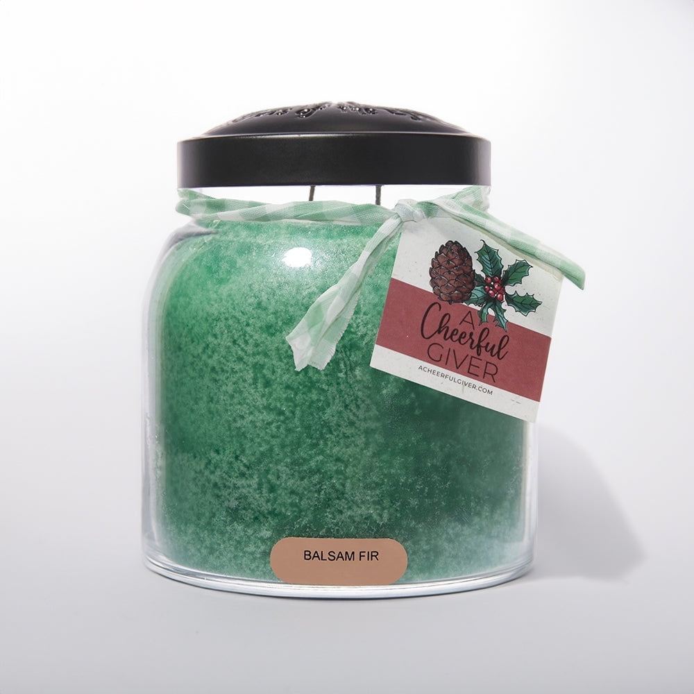 Balsam Fir Scented 34oz Glass Jar Candle with Black Lid