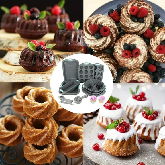 34pcs Baking Tools Set,Non-Stick Kitchen Oven Baking Pans,Easy Release Oven Silicone Pan for Kitchen,Versatile Cake Molds,Ideal For Baking Enthusiasts.