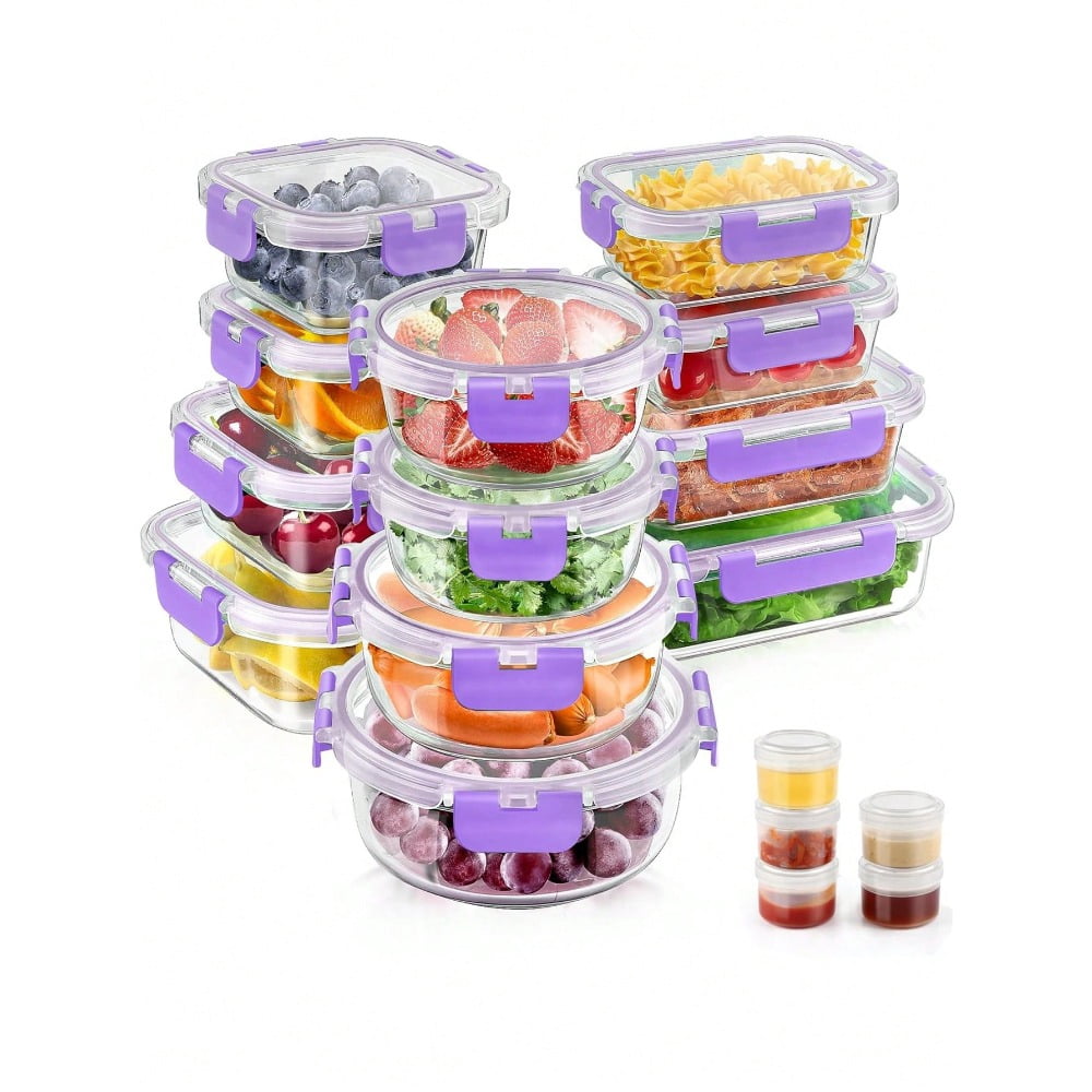 Premium Glass Airtight Food Storage Set – 34pc Leak-Proof Meal Prep