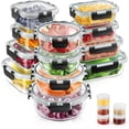 thumbnail image 1 of 34pcs Glass Food Storage Containers with Lids Set, Airtight Meal Prep Containers (17 Containers & 17 Lids), Black, 1 of 7