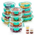thumbnail image 1 of 34pcs Glass Food Storage Containers with Lids Set, Airtight Meal Prep Containers (17 Containers & 17 Lids), Green, 1 of 8