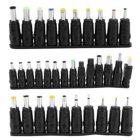 34pcs Input DC Universal Plug Set Female to Male Power Supply Adapter Connector Tips, 5.5 x 2.1mm
