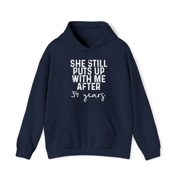 34th Anniversary Hoodie, Gifts, Hooded Sweatshirt