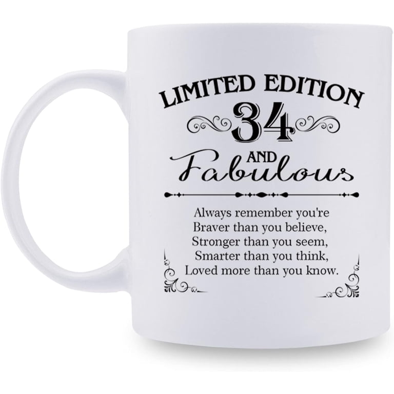 34th Birthday Gifts for Women Men - 11 oz Coffee Mug - 34 Year Old Present  Ideas for Son Daughter Grandson Granddaughter Brother Sister Friend (34th  Birthday Gift) - Walmart.com