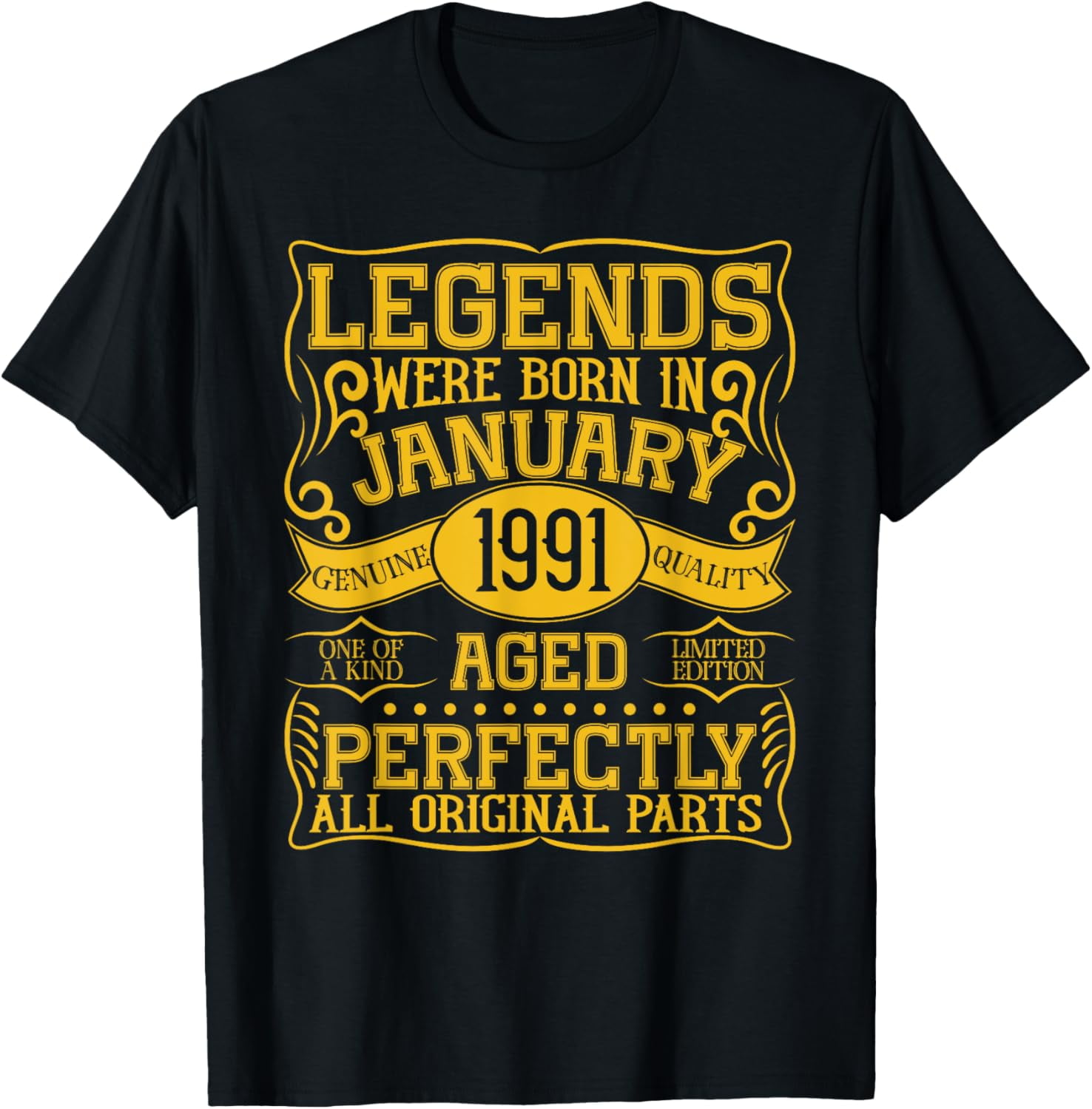 34th Birthday Shirt For Men - 'Living Legend 1991' Design, Custom Year & Color, Soft Cotton Blend - View #14