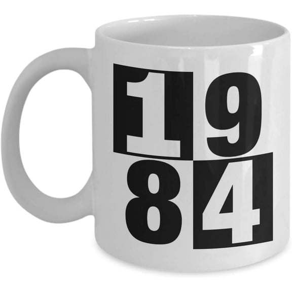 34th Birthday Mug 1984 Year You Were Born Celebration Anniversary Year Your Kids Were Born for Relatives, Friends, Coworkers, Boss, His or Her Present Big 15oz Ceramic Cup