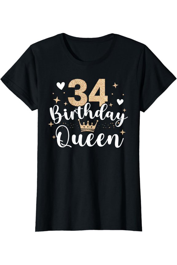 34th Birthday Queen 34 Years Thirty-Four T-Shirt