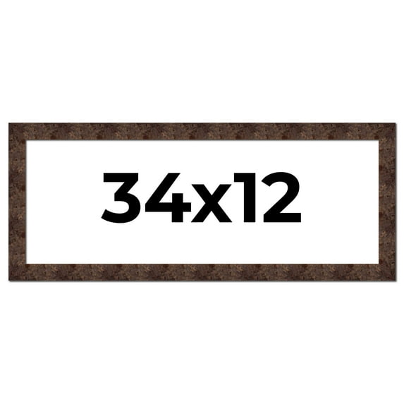 34x12 Frame Brown Burl Real Wood Picture Frame Width 1.625 Inches | Interior Frame Depth 0.5 Inches