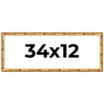 thumbnail image 1 of 34x12 Frame Gold Bamboo Solid Wood Picture Frame | 1 Inch Moulding Width | Interior Frame Depth, 1 of 8