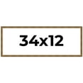 thumbnail image 1 of 34x12 Frame Gold Solid Wood Picture Frame - Complete Modern Photo Frame Includes UV Acrylic, 1 of 8