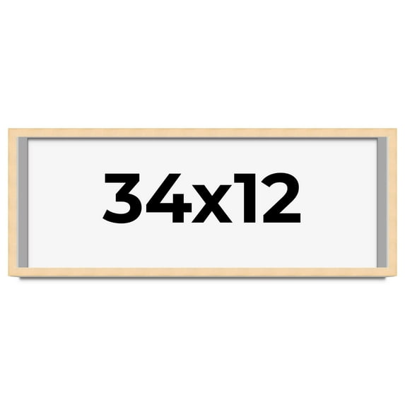 34x12 Shadow Box Frame Brown | 0.875 Inches Deep Real Wood Contemporary Shadowbox Display Frame |