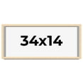 thumbnail image 1 of 34x14 Frame Beige Real Wood Picture Frame Width 0.75 inches | Interior Frame Depth 0.5 inches |, 1 of 8