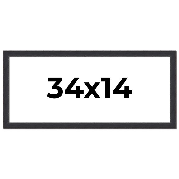 34x14 Frame Black Real Wood Picture Frame Width 1.25 Inches | Interior Frame Depth 0.5 Inches |