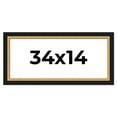 thumbnail image 1 of 34x14 Frame Gold Real Wood Picture Frame Width 2.25 Inches | Interior Frame Depth 0.5 Inches |, 1 of 8