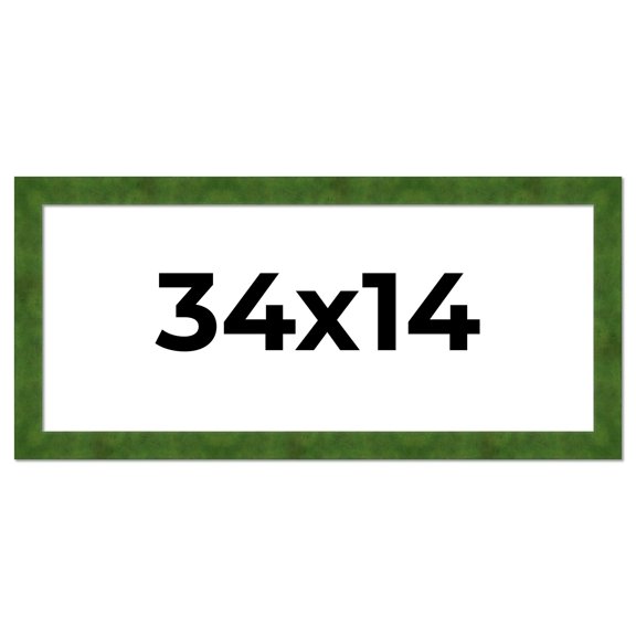 34x14 Frame Green Burl Solid Wood Picture Frame | 1.75 Inches Moulding Width | Interior Frame Depth