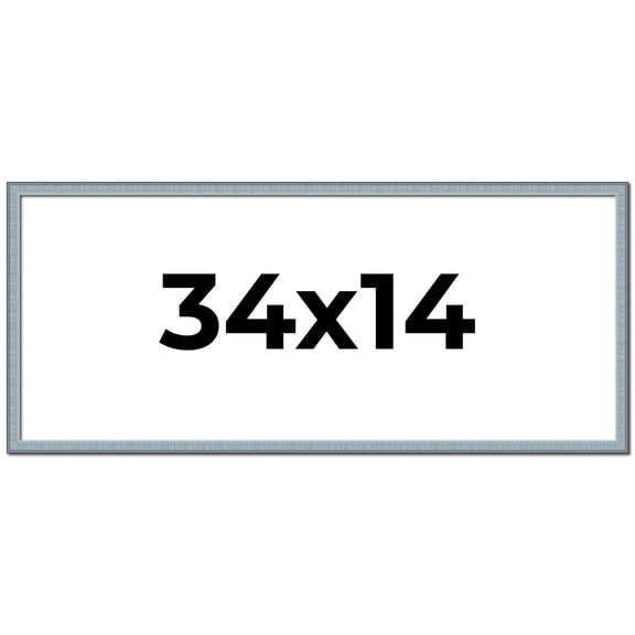 34x14 Frame Rustic Sky Blue Solid Wood Picture Frame | 0.75 Inch Moulding Width |Includes UV