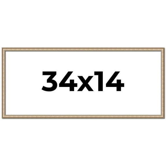 34x14 Frame Silver Real Wood Picture Frame Width 0.75 Inches | Interior Frame Depth 0.5 Inches |